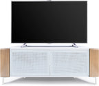MDA Designs CORVUS Corner-Friendly White with Oak Contemporary TV Cabine
