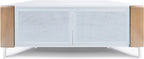 MDA Designs CORVUS Corner-Friendly White with Oak Contemporary TV Cabine