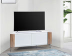MDA Designs CORVUS Corner-Friendly White with Walnut Contemporary TV Cabine