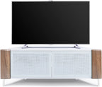 MDA Designs CORVUS Corner-Friendly White with Walnut Contemporary TV Cabine