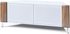 MDA Designs CORVUS Corner-Friendly White with Walnut Contemporary TV Cabine