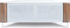 MDA Designs CORVUS Corner-Friendly White with Walnut Contemporary TV Cabine