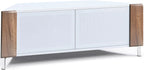 MDA Designs CORVUS Corner-Friendly White with Walnut Contemporary TV Cabine