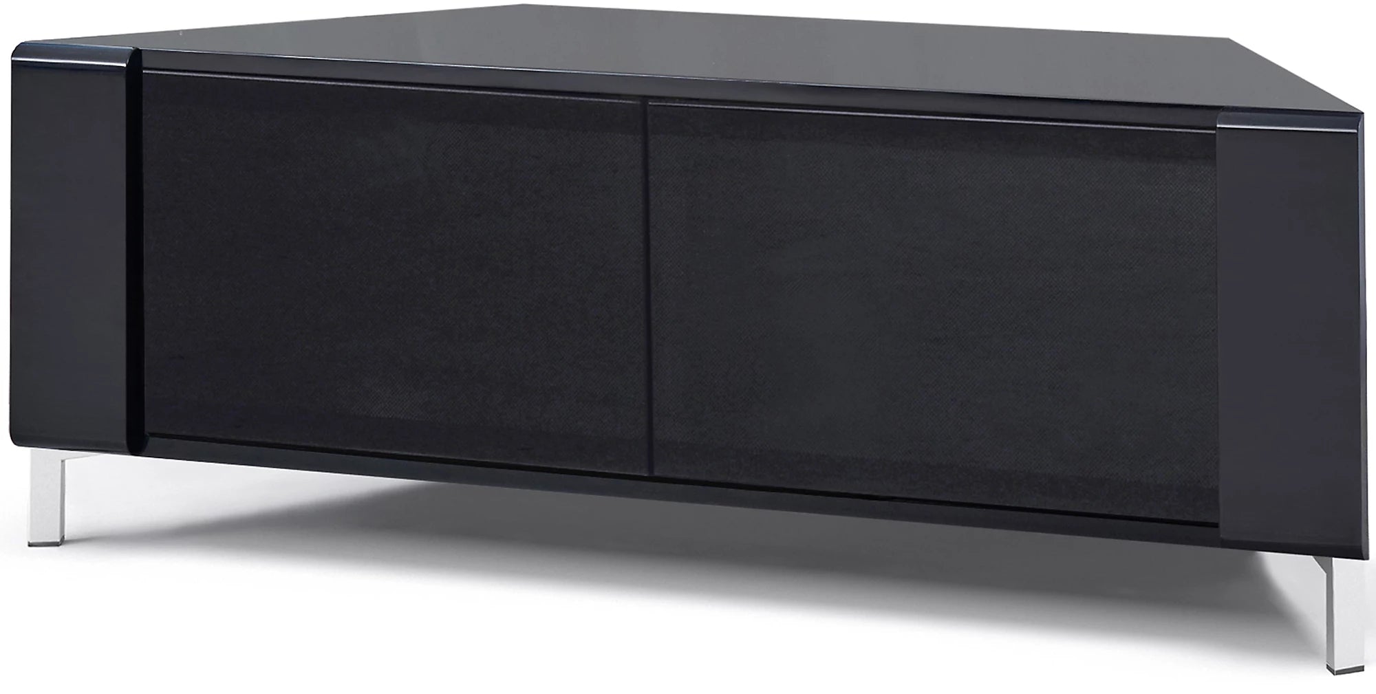 MDA Designs CORVUS Corner-Friendly Gloss Black Contemporary TV Cabine