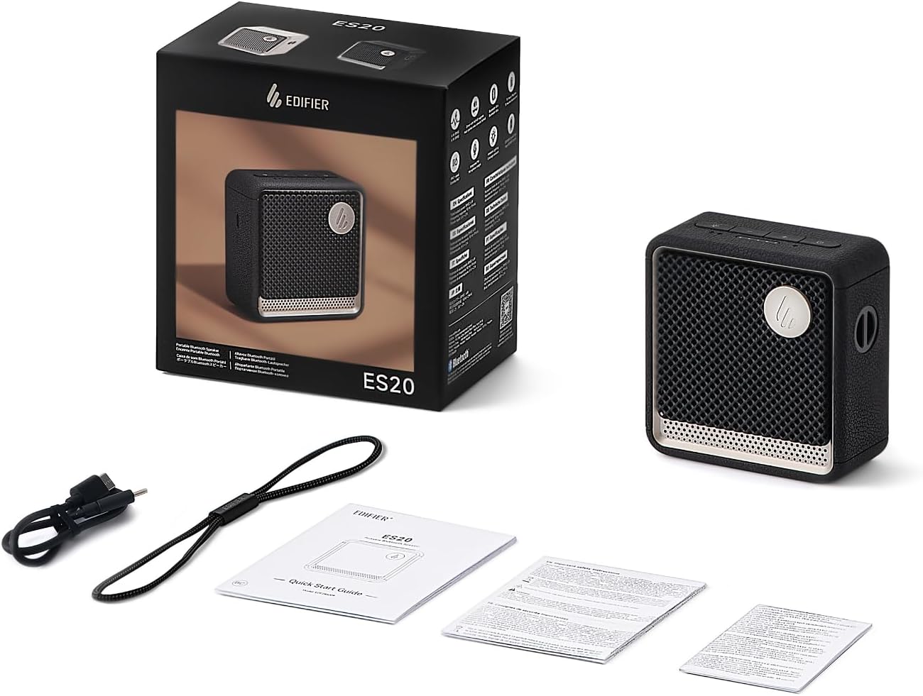 EDIFIER ES20 Portable Bluetooth Speaker with Ambient Lighting - Black