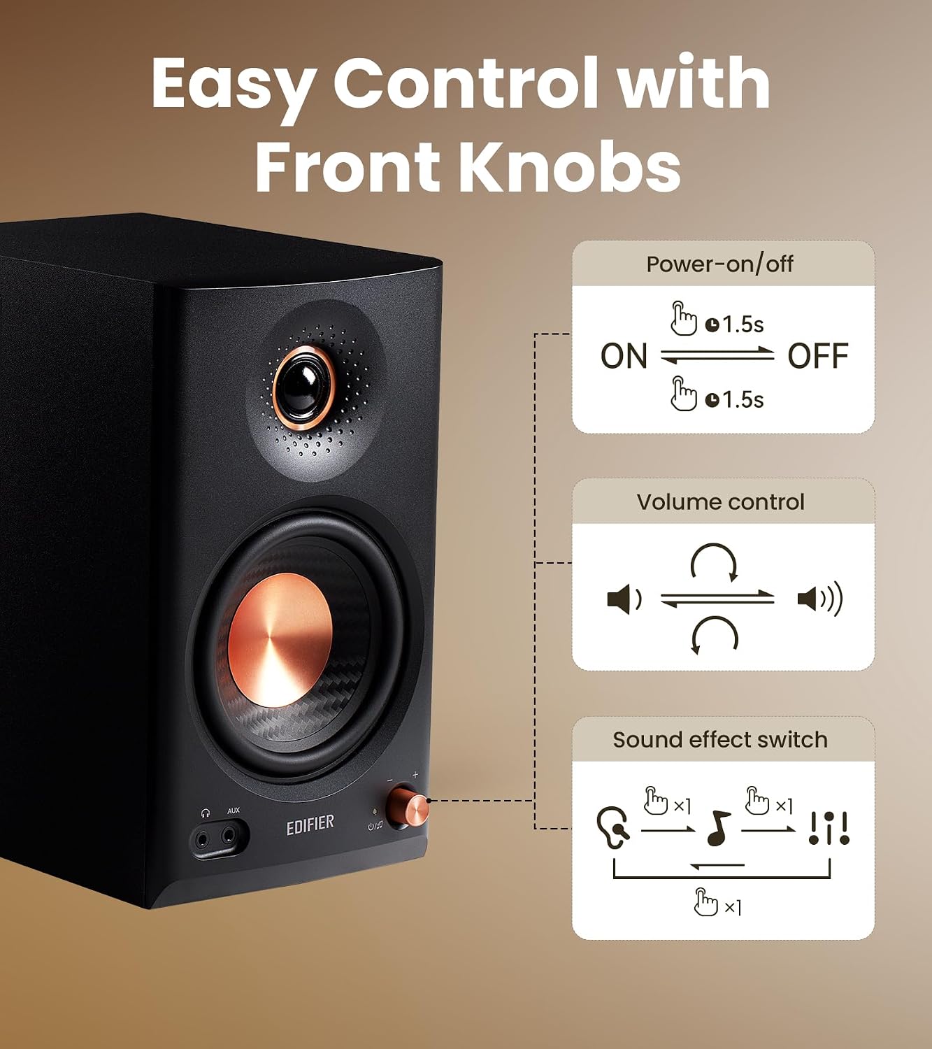 EDIFIER MR4.5 Bi-amped Bluetooth Studio Monitor Hi-Res Speakers - Black