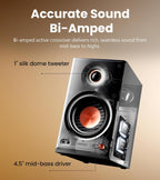EDIFIER MR4.5 Bi-amped Bluetooth Studio Monitor Hi-Res Speakers - Black