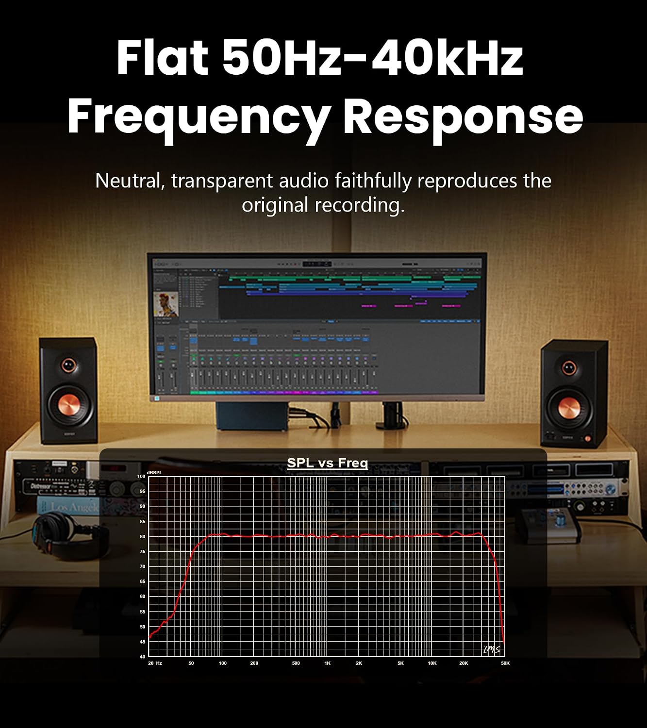 EDIFIER MR4.5 Bi-amped Bluetooth Studio Monitor Hi-Res Speakers - Black