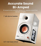 EDIFIER MR4.5 Bi-amped Bluetooth Studio Monitor Hi-Res Speakers - White