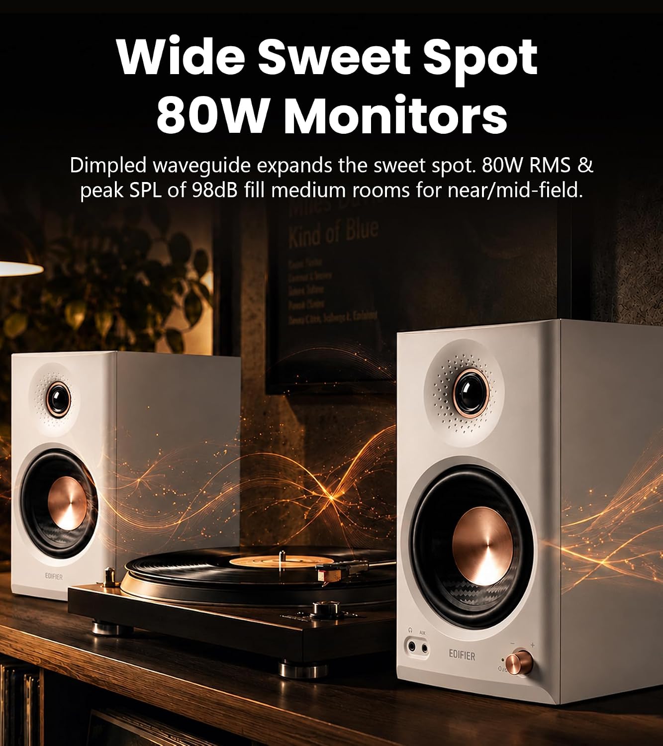 EDIFIER MR4.5 Bi-amped Bluetooth Studio Monitor Hi-Res Speakers - White