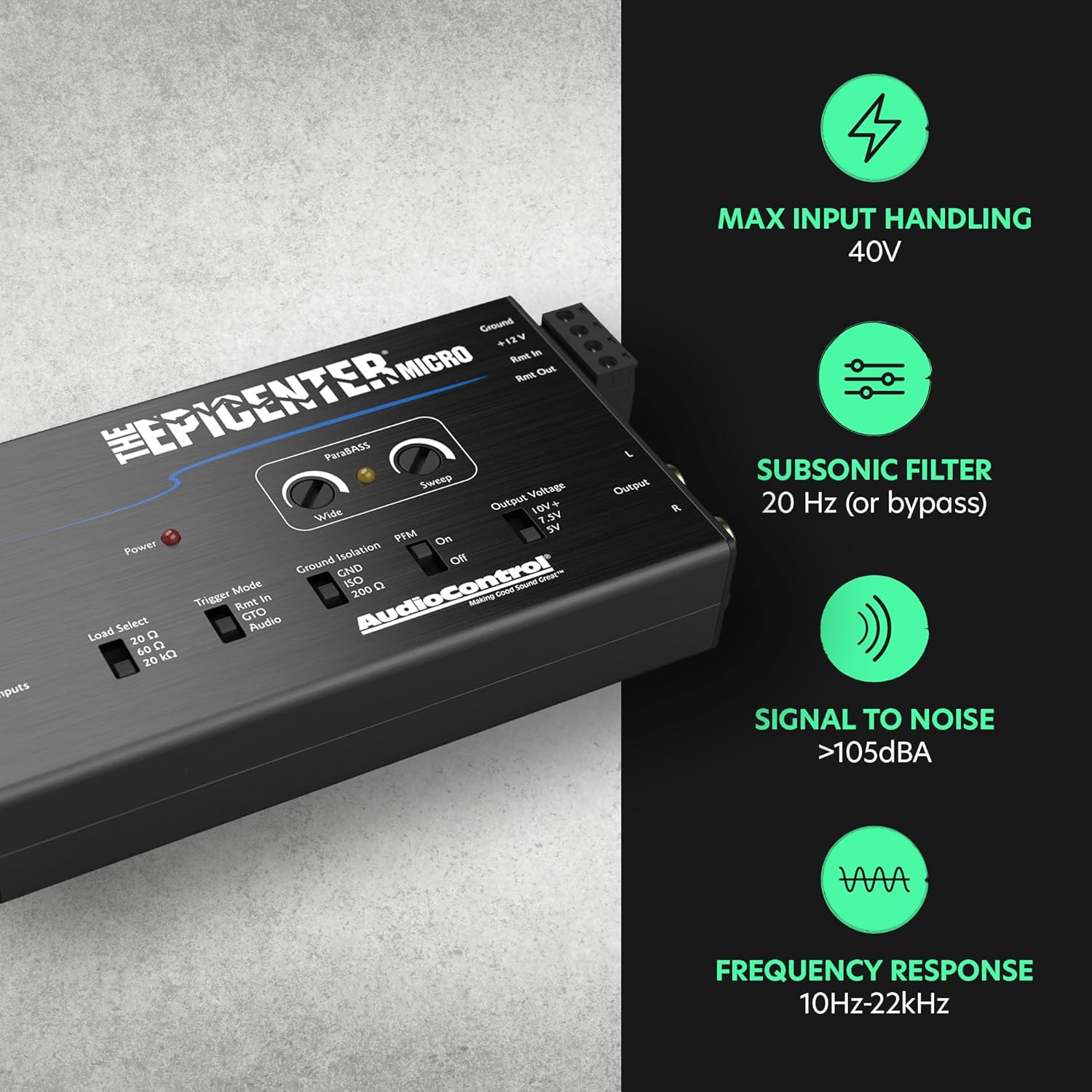 AudioControl The Epicenter® Micro Bass restoration processor and line output converter