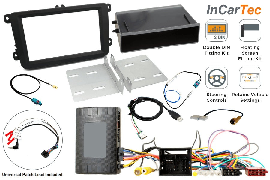 VW Transporter T6 (2015–2019) Stereo Upgrade Fitting Kit (Climate Control/ Parking Screen retention) FK-699-UVW03