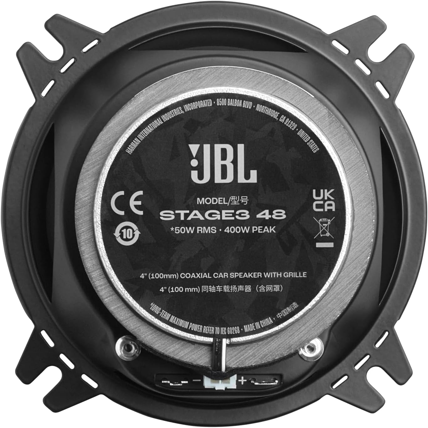 JBL STAGE3 GEN2 48 – 4" (100mm) 400W 2-Way coaxial speakers
