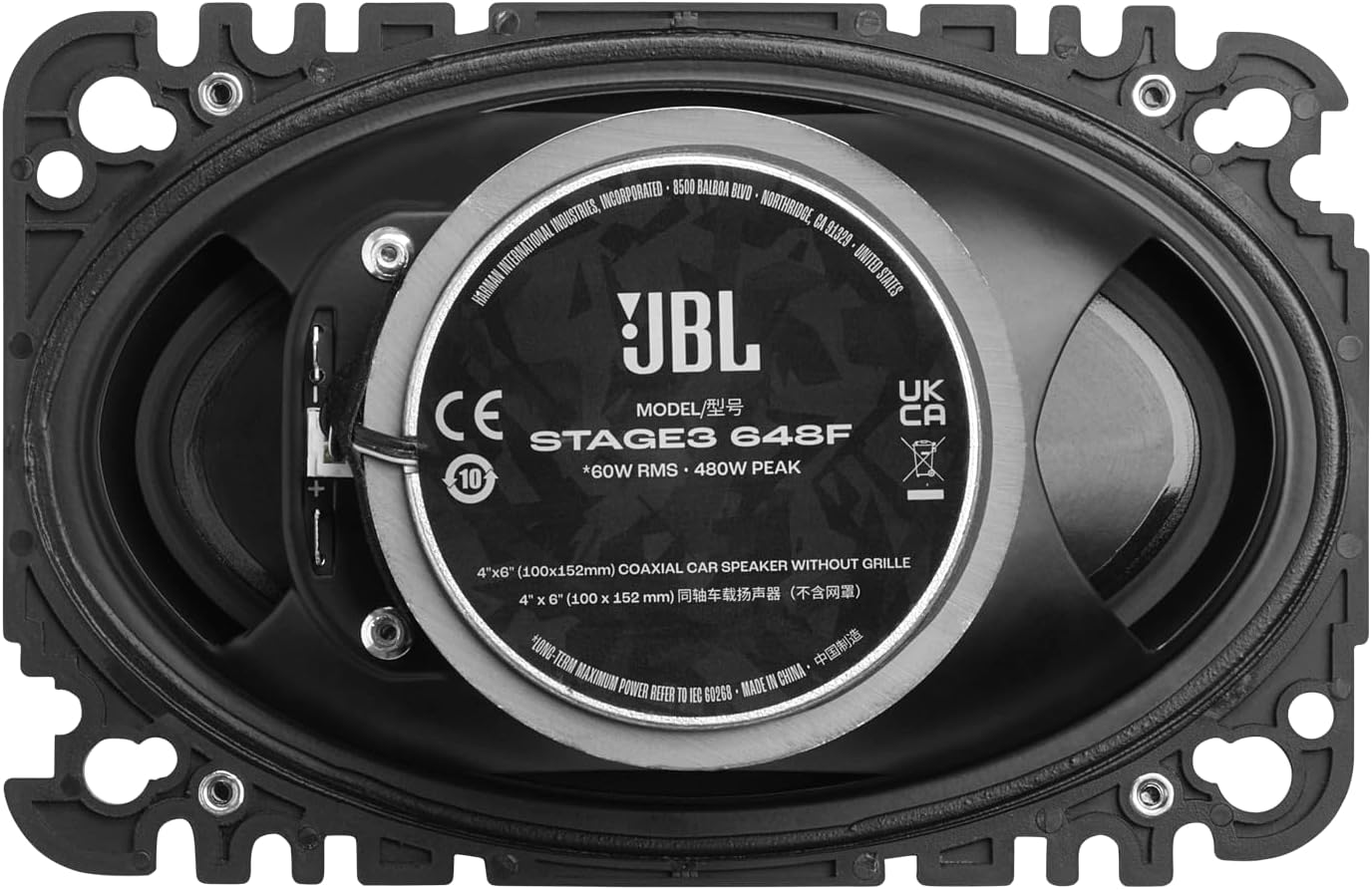 JBL STAGE3 648F - 4" x 6" 480 Watt 2-way Coaxial Car Speakers
