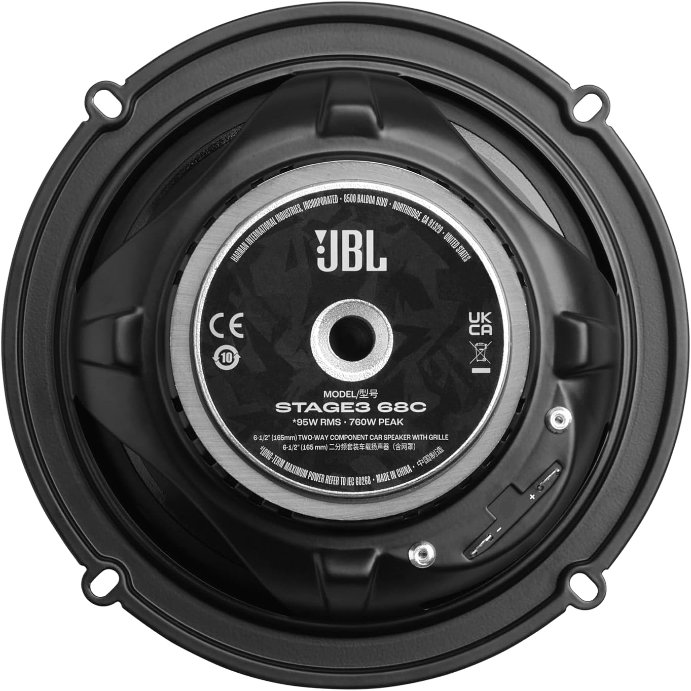 JBL STAGE3 GEN2 68C 6.5 inch (165mm) 760 Watt 2-way Component Car Speakers