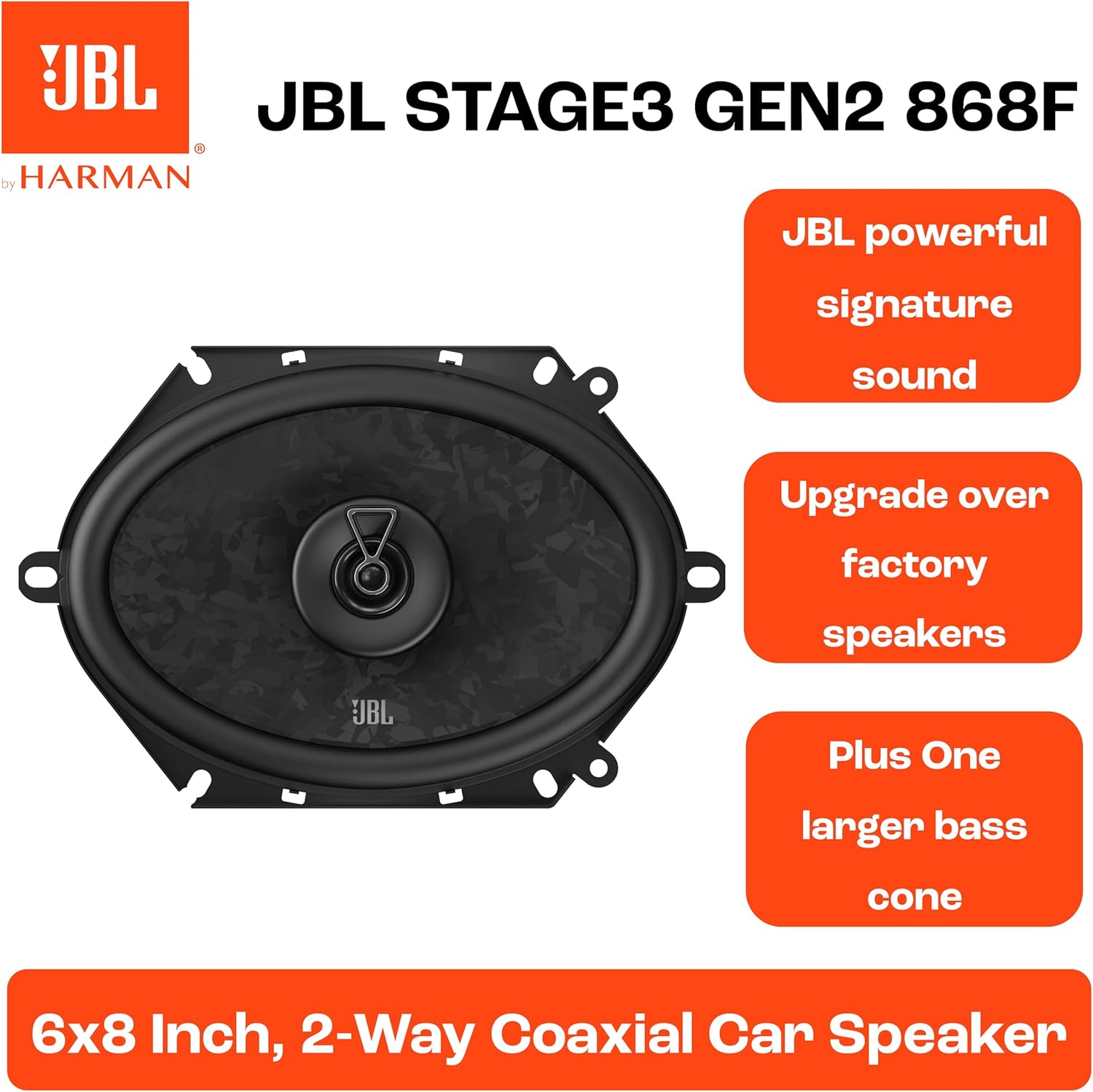 JBL Stage3 GEN2 868F - 6"x8" 2-Way 560W Coaxial Speakers