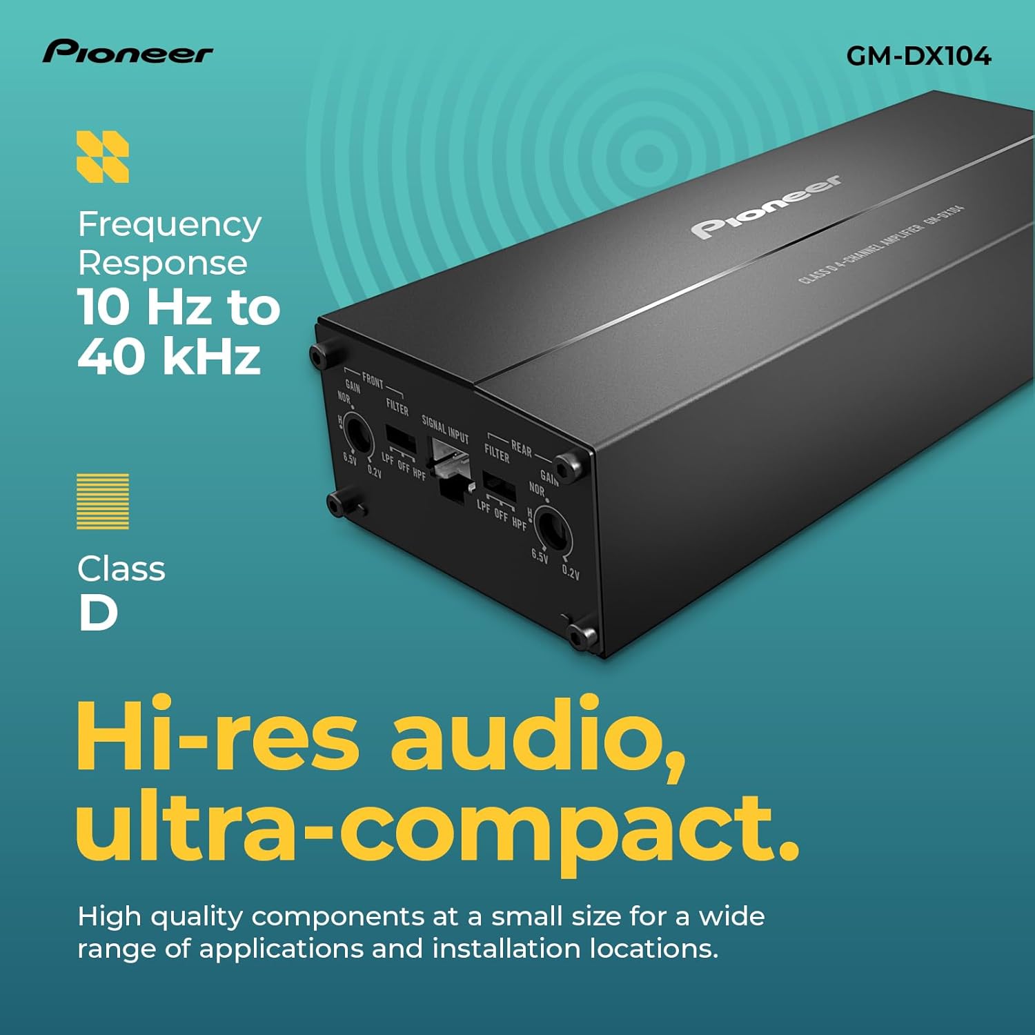 Pioneer GM-DX104 Compact Micro 4ch Amplifier 45W x 4