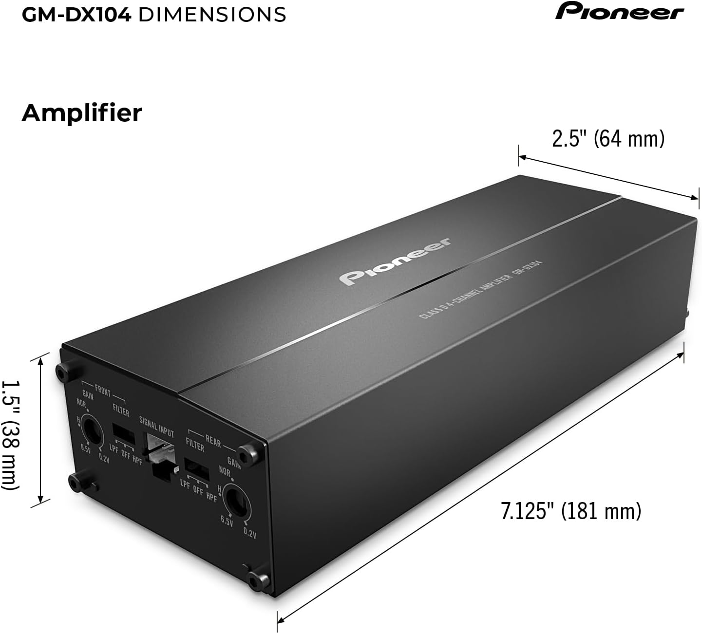 Pioneer GM-DX104 Compact Micro 4ch Amplifier 45W x 4