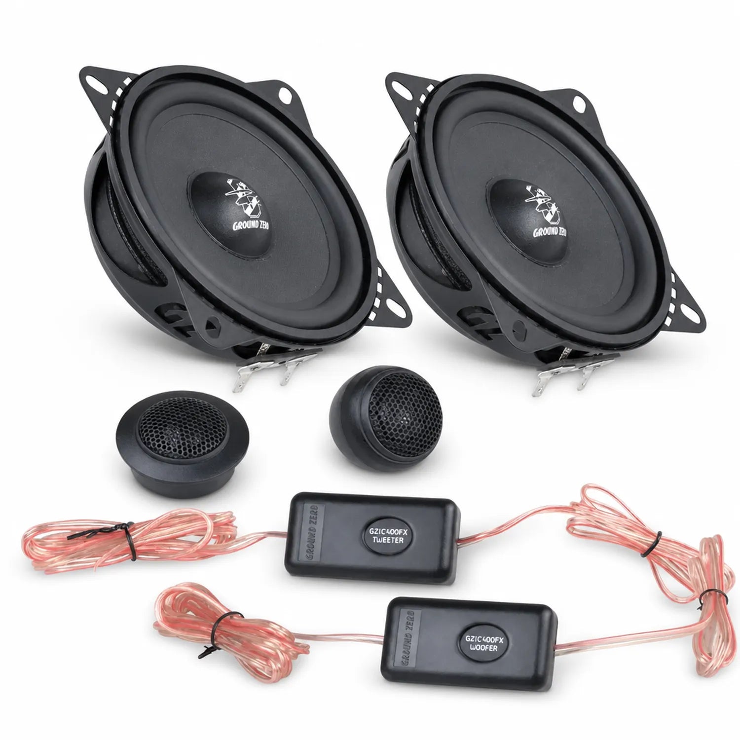 Ground Zero GZIC400FX Iridium 4″ 2 Way Component Car Speaker Kit 60w RMS