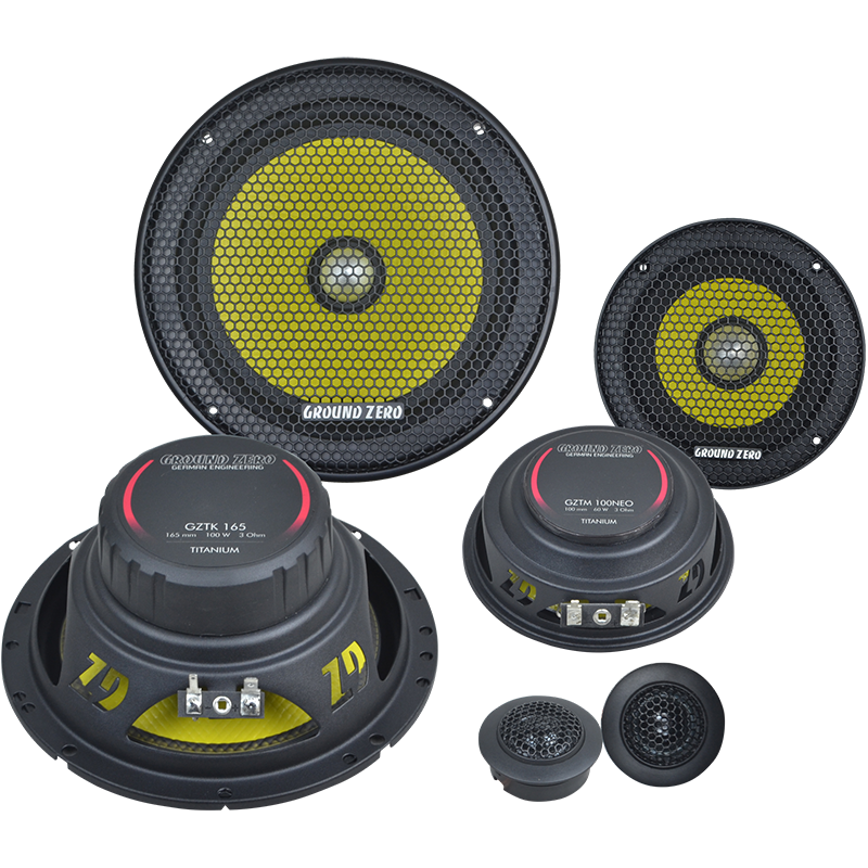 Ground Zero GZTC165.3X-ACT 200W RMS 6.5" 3 Way Component Car Speakers