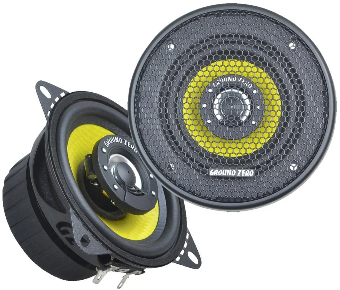 Ground Zero GZTF10X 4 Inch 10cm 100 Watts 3-Ohm 2-Way Coaxial Car Speakers