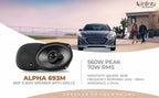 Infinity Alpha 693M 3-way 560W Peak (70W RMS) 6x9 inch Coaxil Speakers with grilles