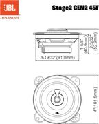JBL Stage1 GEN2 42F 4 inch 100mm 320 Watt  2-way Coaxial Car Speakers