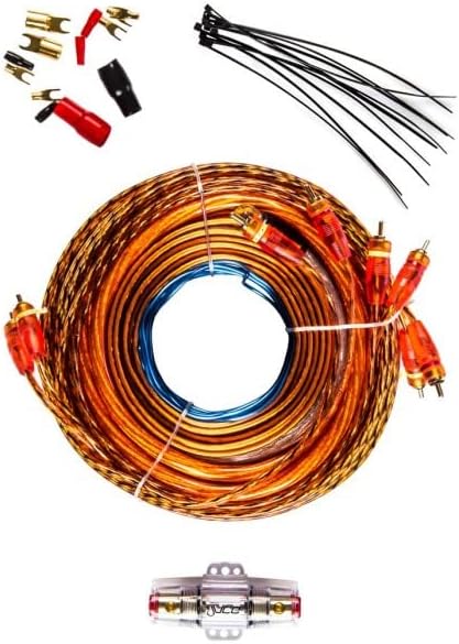 Juice JWTRU41 2500W 4 Gauge Amplifier Wiring Kit, with Speaker, Power, RCA, Ground and Connection Cables