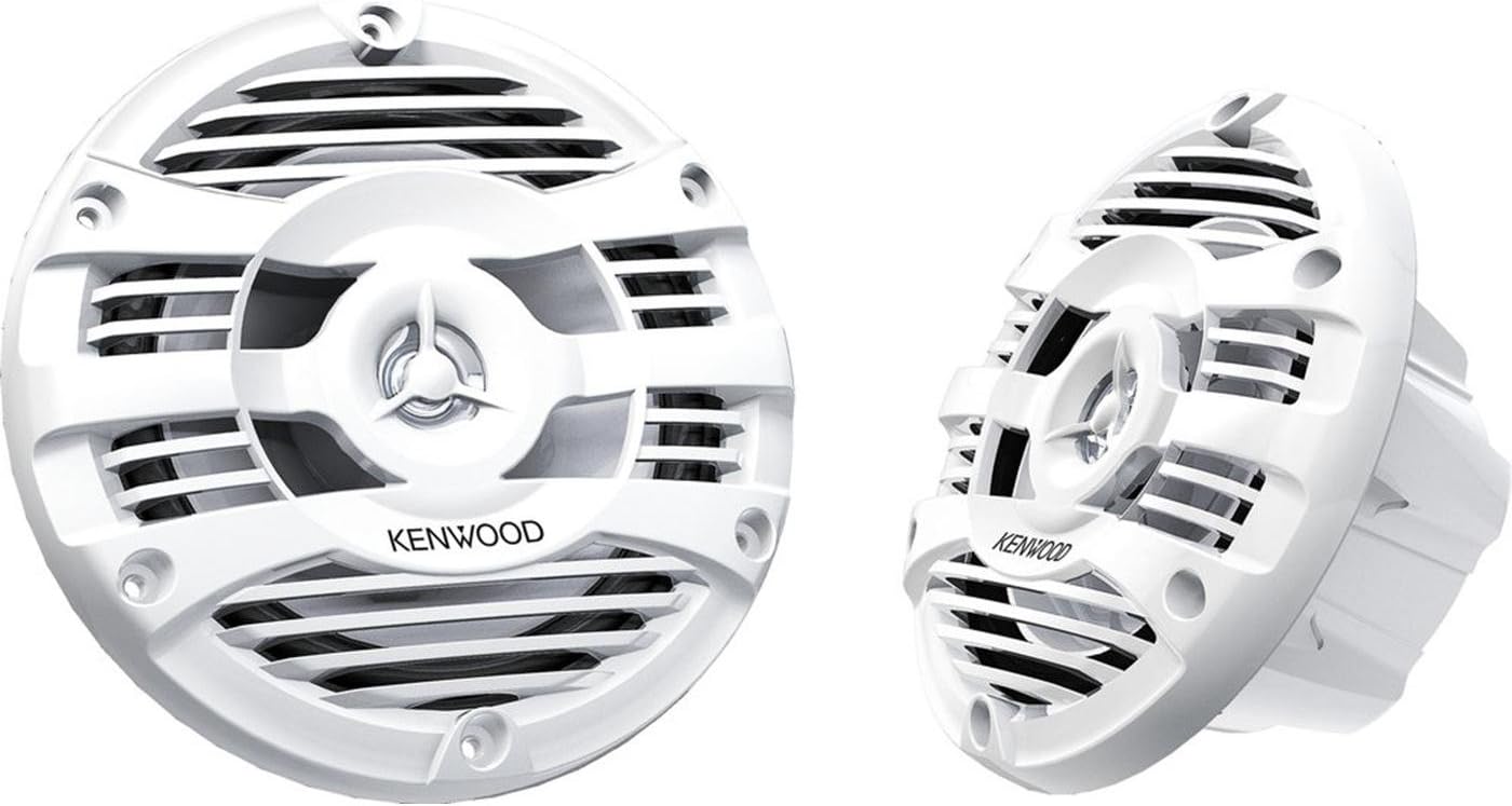 Kenwood KFC-1653MRW 6.5" 16cm 2-way 2-way Coaxial Flush Mount Marine Audio Speakers