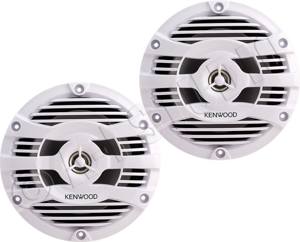 Kenwood KFC-1653MRW 6.5" 16cm 2-way 2-way Coaxial Flush Mount Marine Audio Speakers