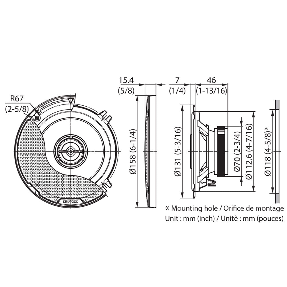 Kenwood KFC-PS1397 5.25" 2-Way 330W Performance Series Speakers