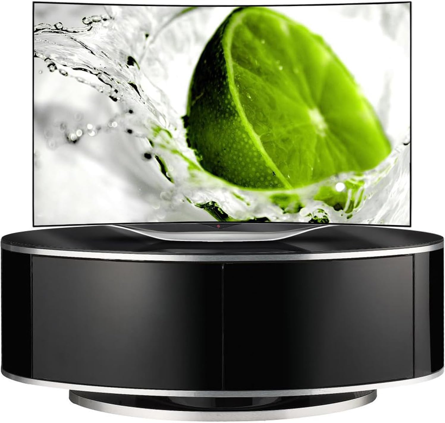 MDA Designs Luna Black High Gloss Walnut Oval TV Cabinet