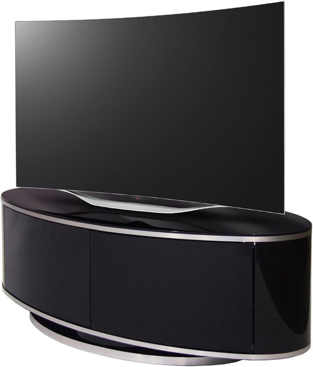 MDA Designs Luna Black High Gloss Walnut Oval TV Cabinet