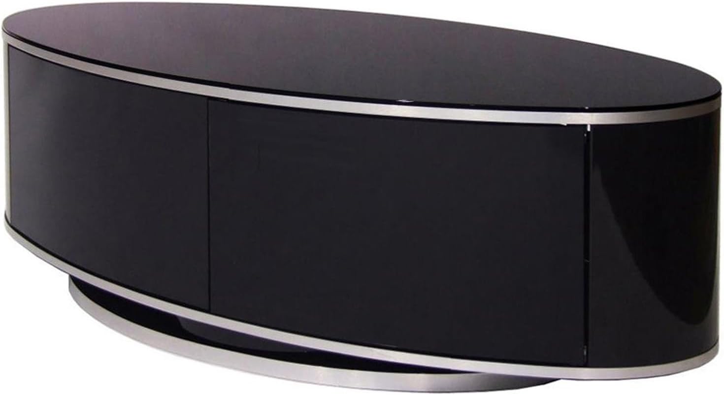 MDA Designs Luna Black High Gloss Walnut Oval TV Cabinet
