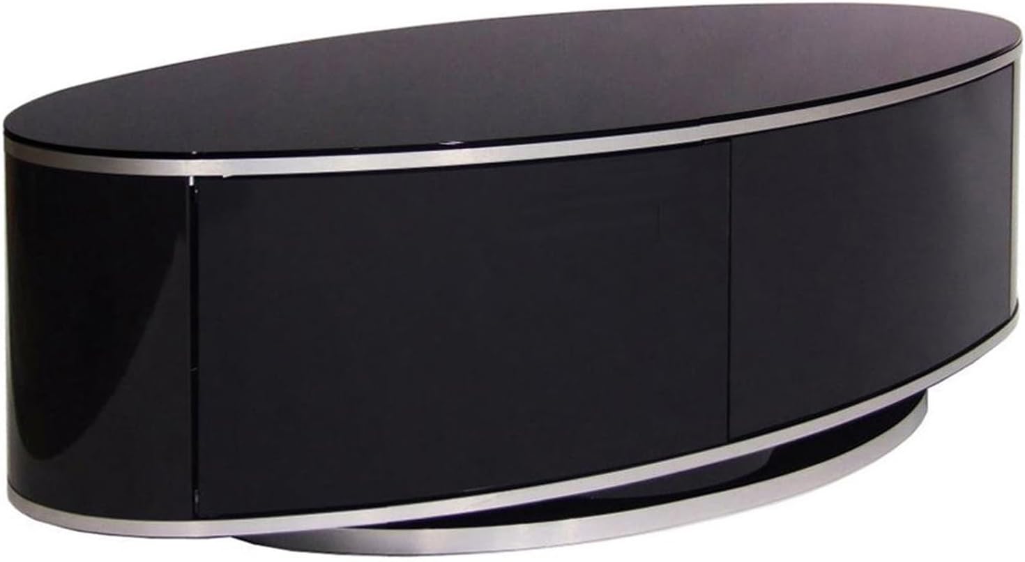 MDA Designs Luna Black High Gloss Walnut Oval TV Cabinet