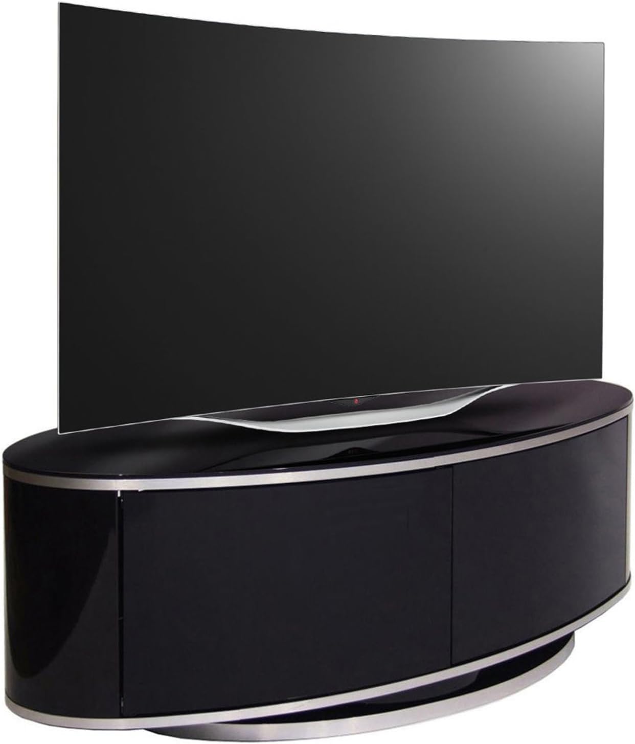 MDA Designs Luna Black High Gloss Walnut Oval TV Cabinet