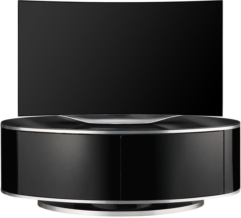 MDA Designs Luna Black High Gloss Walnut Oval TV Cabinet