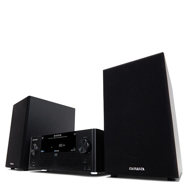 AIWA MSBTU-500 Powerful 50W RMS Mini System with Speakers Black