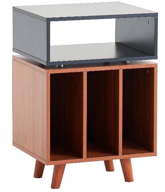 Norstone Stockholm 700 Turntable and Vinyl Storage Stand - Black Walnut