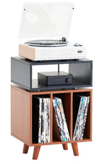 Norstone Stockholm 700 Turntable and Vinyl Storage Stand - White Oak