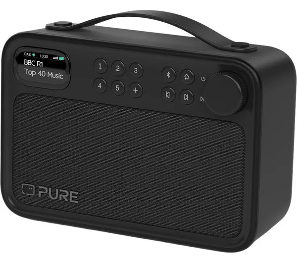 PURE 255784 - Bloom Portable DAB+/FM Radio with Bluetooth 5.4 Black