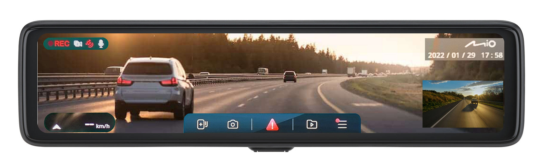 Mio MiVue R860WD Front and Rear Touch Mirror GPS, Wi-Fi, Dash Cam