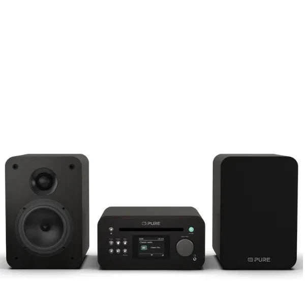 Pure Classic Stereo Mini DAB/FM Radio with CD Player & Bluetooth - Black/Oak
