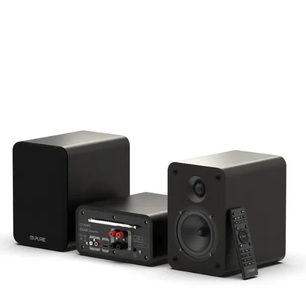 Pure Classic Stereo Mini DAB/FM Radio with CD Player & Bluetooth - Black/Oak