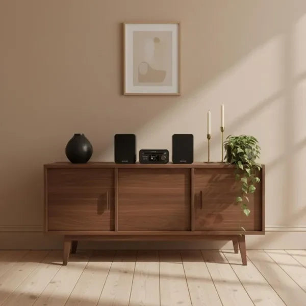 Pure Classic Stereo Mini DAB/FM Radio with CD Player & Bluetooth - Black/Oak