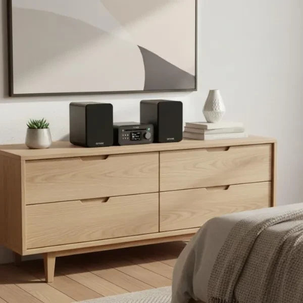 Pure Classic Stereo Mini DAB/FM Radio with CD Player & Bluetooth - Black/Oak