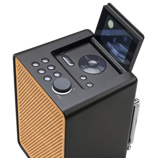PURE Evoke Spot - Wood Edition, Compact Music System in Coffee Black