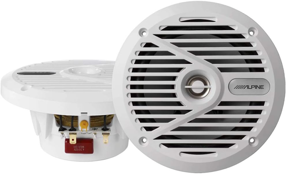 Alpine SPS-M601W 6.5" Coaxial Marine Speakers in White