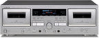 TEAC W-1200 Twin Cassette Deck with Microphone Mixing & USB Output Silver