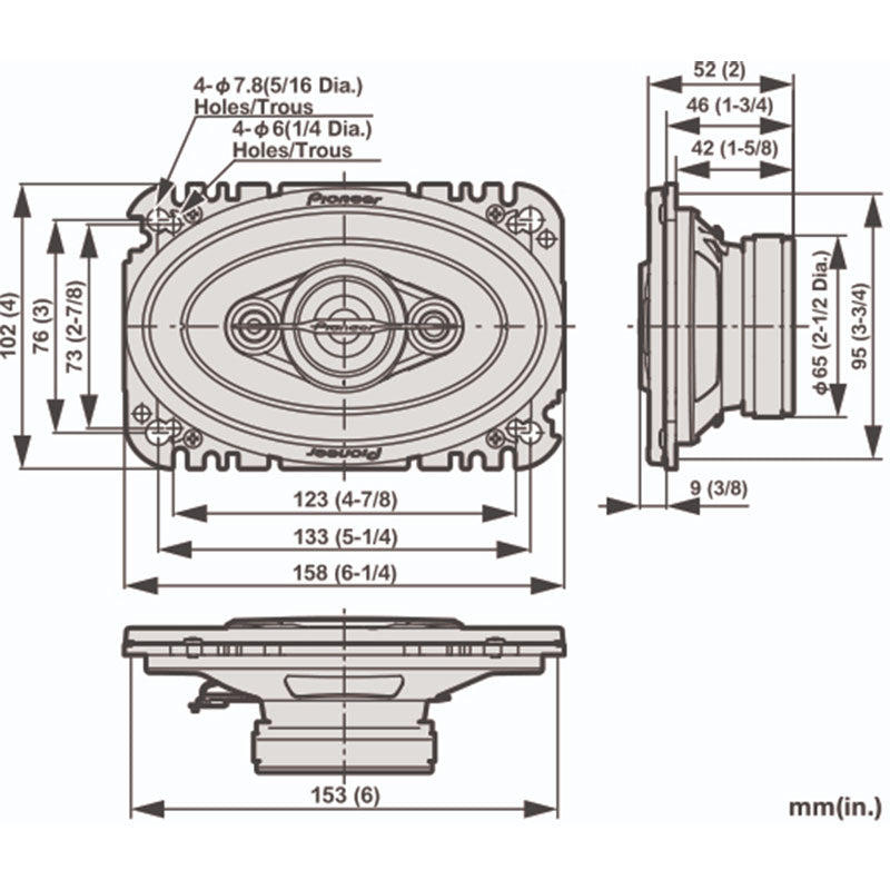 Pioneer TS-A4671F 4"x6" 4 Way Coaxial Car Speaker System (210 W)